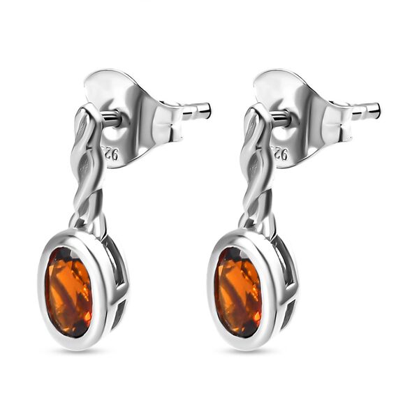 Kirschcitrin Ohrringe, 925 Silber platiniert, ca. 0,71 ct image number 4