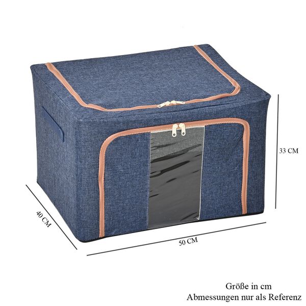 66L Stapelbare Aufbewahrungsbox mit Metallrahmen, Blau image number 10