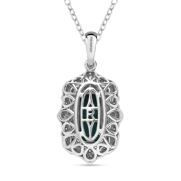 RHAPSODY zertifiziert und gepr&uuml;ft AAAA Indigolith, Paraiba Turmalin und VS-EF Diamant Anh&auml;nger mit 45cm Kette in 950 Platin - 3,46  ct. image number 4