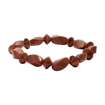 Gold Sandstein Armband Flexibel (18 cm), ca. 100.00 ct