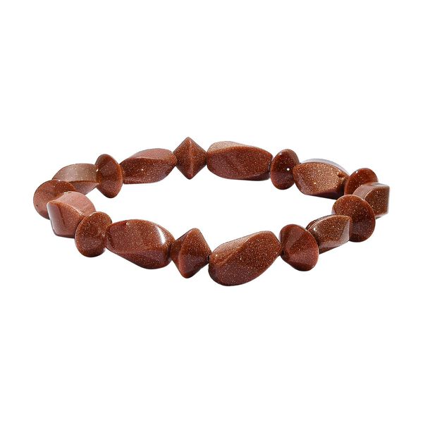 Gold Sandstein Armband Flexibel (18 cm), ca. 100.00 ct