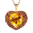 D'Joy Sphaleros Quarz, Mosambik Granat Schmuckset ca. 50 cm 925 Silber 750 Gelbgold Vermeil ca. 7,56 ct.