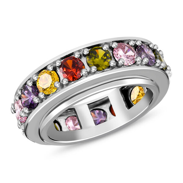 Mehrfarbiger Zirkonia Spinning-Ring - 7,65 ct. image number 4