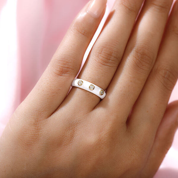 Diamant emaillierter Ring - 0,10 ct. image number 3