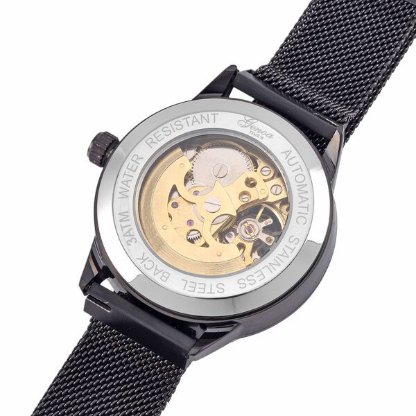 Reiner Edelstahl IP-Schwarz-Plattierung Uhren 10.25 cm ca. 35,00g image number 5