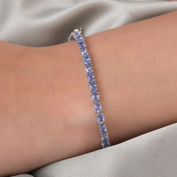 Tansanit Armband, 20 cm, 925 Silber platiniert ca. 7,31 ct image number 3