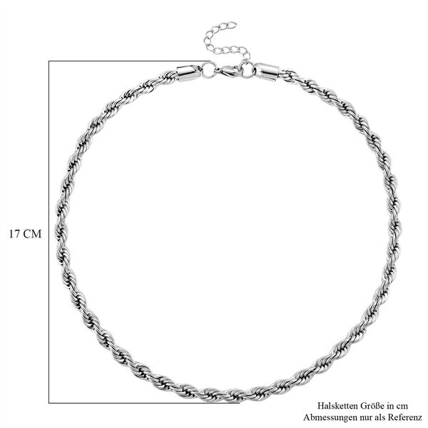 Kordelkette, 316L Edelstahl, ca. 50 cm, Silberfarben image number 6