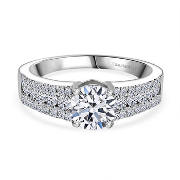 LUXURIANT SGL zertifizierter SI-GH Labor Diamant Ring, 925 Silber rhodiniert - 1,51 ct.