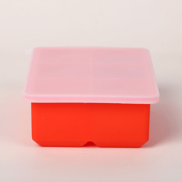 2er-Set Eiswürfelbehälter mit Deckel, Größe 12x17,5x5 cm, Blau und Größe 16,5x11x5 cm, Rot image number 4