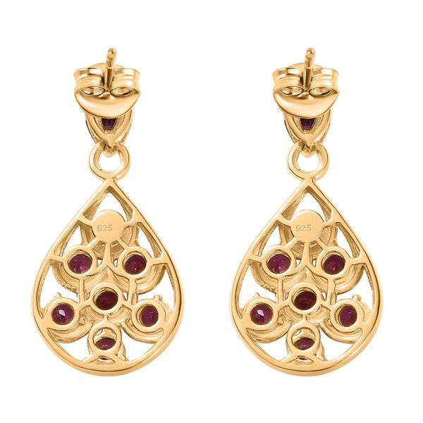 Rhodolith Granat Ohrringe 925 Silber Gelbgold Vermeil ca. 3,74 ct. image number 5