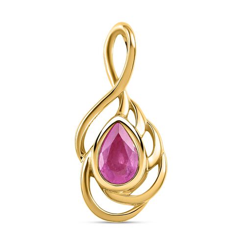 Ilakaka Rosa Saphir (Fissure gefüllt) Anhänger, 925 Silber vergoldet ca. 0.58 ct image number 0