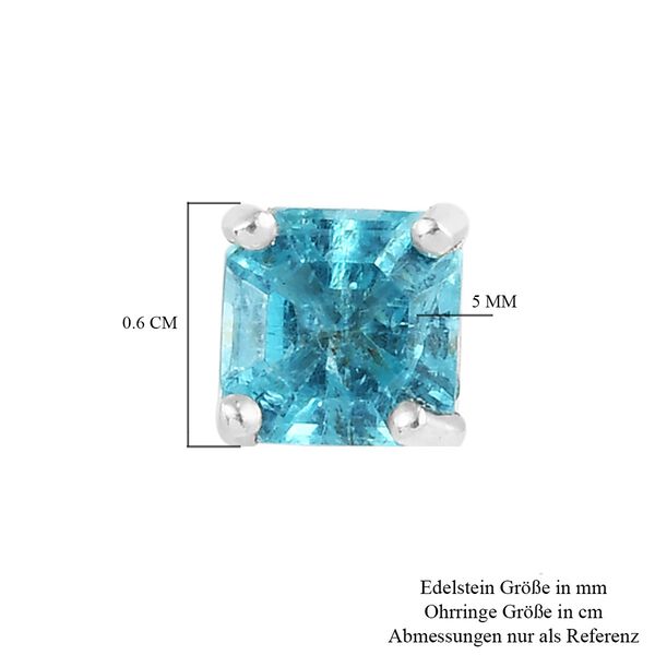 Paraiba Apatit Ohrstecker 925 Silber platiniert ca. 1,17 ct image number 5