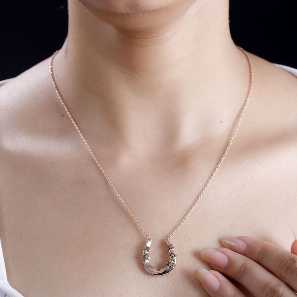 GP Celestial Kollektion - Natürliche Champagner Diamant und Kanchanaburi blaue Saphir-Halskette, 45 cm - 0,26 ct. image number 2