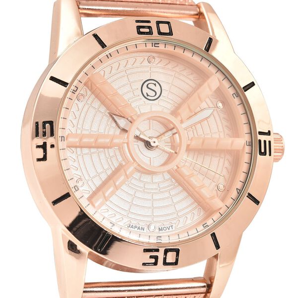 Strada - Moderne Uhr in klassischem Design, Japanisches Uhrwerk, wasserdicht, Edelstahl, Roségold image number 3