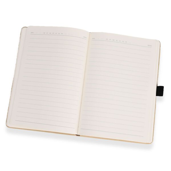 Premium Set; Notizbuch und Taschentagebuch mit geschnitztem, samtigem Hardcover und Kugelschreiber, Beige image number 9