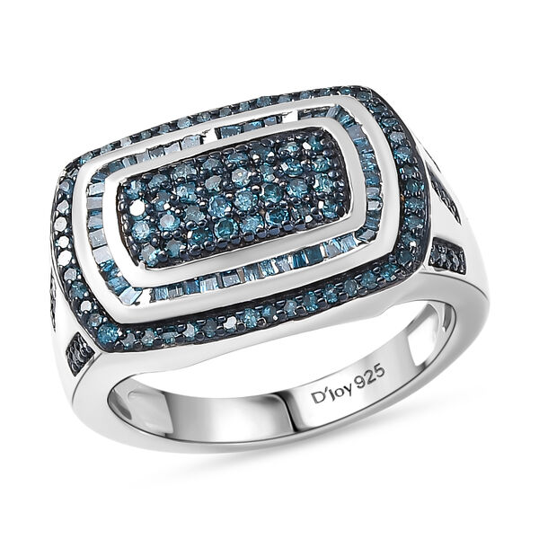 D'Joy Blauer Diamant Ring 925 Silber rhodiniert (Größe 19.00) ca. 0,99 ct image number 3