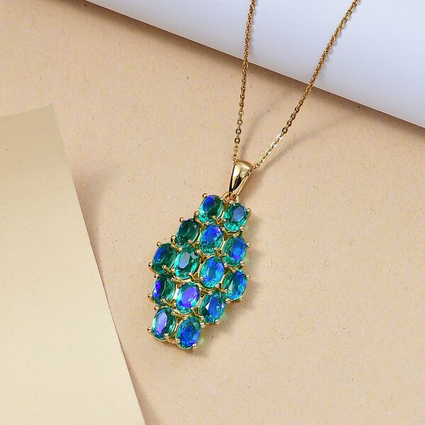 Pfau Quarz Triplett Anh&auml;nger - 7,55 ct. image number 1