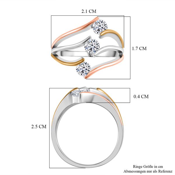 LUXURIANT dreifarbiger SI Labor Diamant Ring - 0,75 ct. image number 7