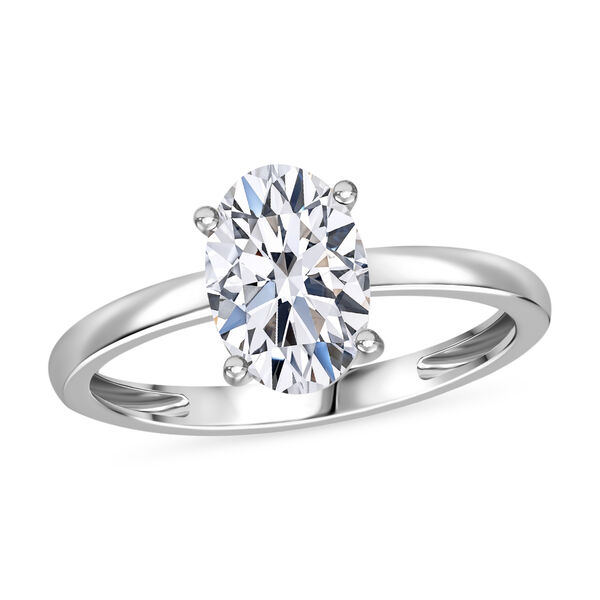 LUXURIANT SGL zertifizierter VS-EF Labor Ovalschliff Diamant Ring in 950 Platin - 2 ct. image number 4