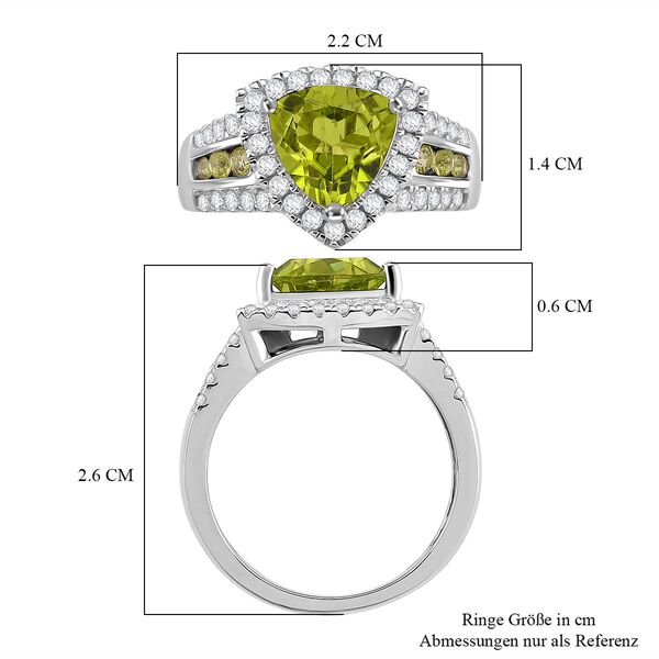 D'joy Nat&uuml;rlicher Peridot Ring 925 Silber rhodiniert (Gr&ouml;&szlig;e 21.00) ca. 3.49 ct image number 6