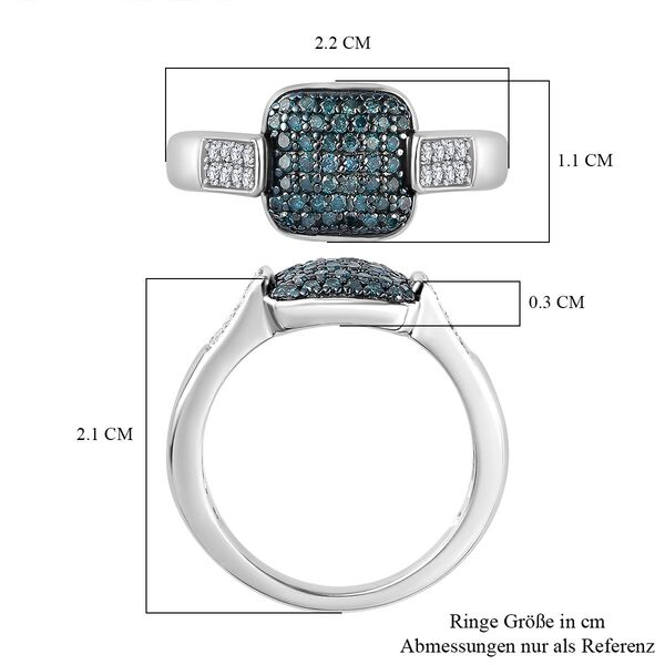 Wei&szlig;er und blauer Diamant-Ring - 0,48 ct. image number 6
