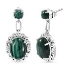 Malachit Ohrringe Messing ca. 18.61 ct