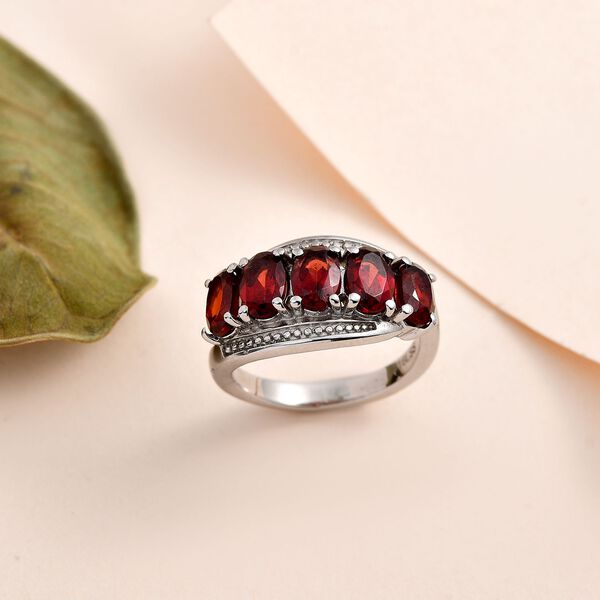 Roter Granat Ring Edelstahl (Gr&ouml;&szlig;e 16.00) ca. 3,23 ct image number 1