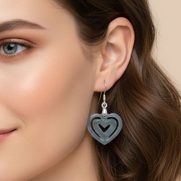 D'Joy Nat&uuml;rlicher Olmek Jadeit Ohrringe 925 Silber rhodiniert ca. 7.00 ct image number 3