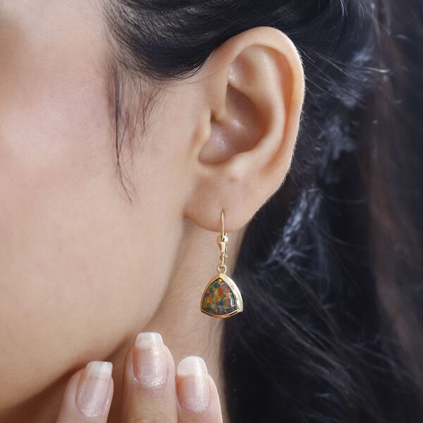 Labor schwarze Opal-Ohrringe - 2,66 ct. image number 3