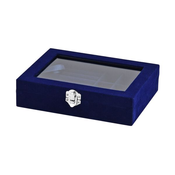Elegante Schmuckbox aus edlem Samt mit Glasdeckel, 20x15x5 cm, Weinrot image number 3