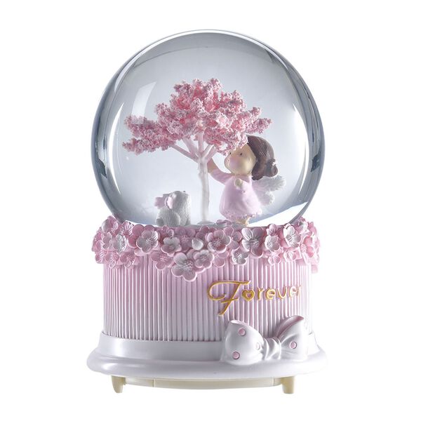 Schneekugel mit Musik, Der Wunschbaum und das Mädchen, 11x15.5cm, lila image number 4