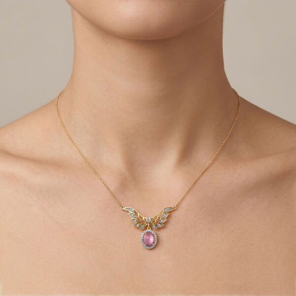 D'Joy Flamingo Mondstein und Zirkon 45cm Halskette - 2,50 ct. image number 3