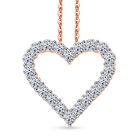 LUXURIANT DIAMOND - Lab Grown Diamant SI-GH SGL zertifiziert Schmuckset ca. 45 cm 925 Silber 750 Roségold Vermeil ca. 1.00 ct