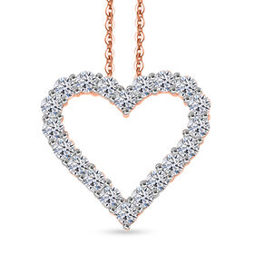 LUXURIANT DIAMOND - Lab Grown Diamant SI-GH SGL zertifiziert Schmuckset ca. 45 cm 925 Silber 750 Roségold Vermeil ca. 1.00 ct