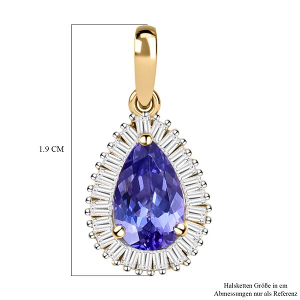 AA Tansanit und Diamant-Halo-Anh&auml;nger in 375 Gold, 1,15 ct. image number 6