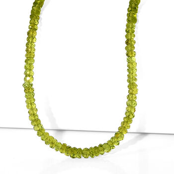 D'Joy AA Nat&uuml;rliche Peridot Halskette ca. 45 cm 925 Silber Rhodiniert ca. 100.00 ct