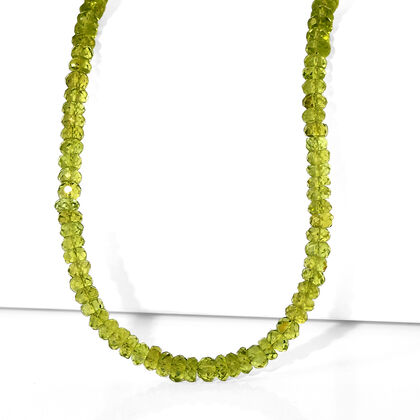 D'Joy AA Nat&uuml;rliche Peridot Halskette ca. 45 cm 925 Silber Rhodiniert ca. 100.00 ct