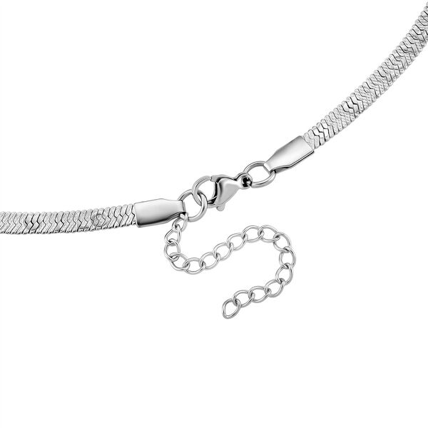 2er-Set Halsketten, Edelstahl, silberfarben, Gliederkette und Schlangenketten-Optik, ca. 50 + 5 cm image number 7