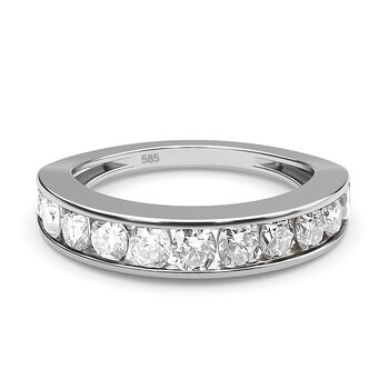Diamant Half Eternity-Ring, I2-GH SGL zertifiziert, 585 Wei&szlig;gold (Gr&ouml;&szlig;e 18.00) ca. 1,00 ct