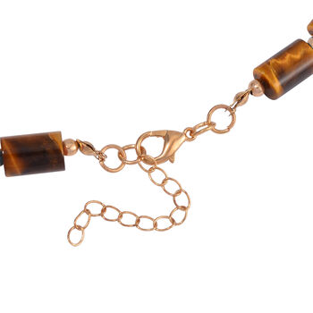 Gelbes Tigerauge Halskette ca. 45 cm Legierung Standard gelb vergoldet ca. 204,15 ct.