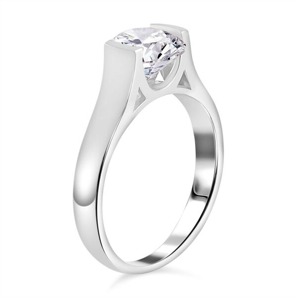 Moissanit Ring 925 Silber rhodiniert (Größe 18.00)  ca. 1.75 ct image number 3