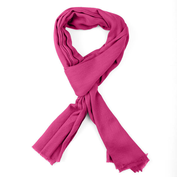 LA MAREY luxuri&ouml;ser und weicher Schal aus 100% Kaschmirwolle, 70x195 cm, Magenta image number 6