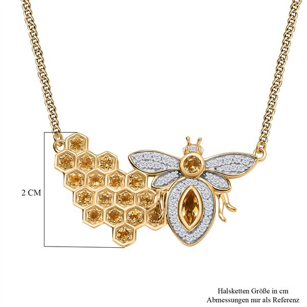 AA Citrin Halskette ca. 45 cm 925 Silber 750 Gelbgold Vermeil ca. 1,61 ct. image number 6