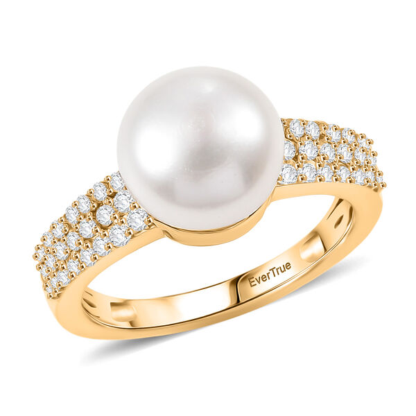 EverTrue S&uuml;&szlig;wasser Perle und wei&szlig;er Zirkon Ring image number 3