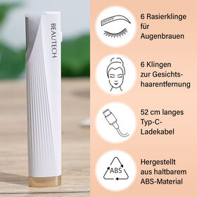 Mini Sonic Gesichtshaarentferner, 12 Klingen, weiß