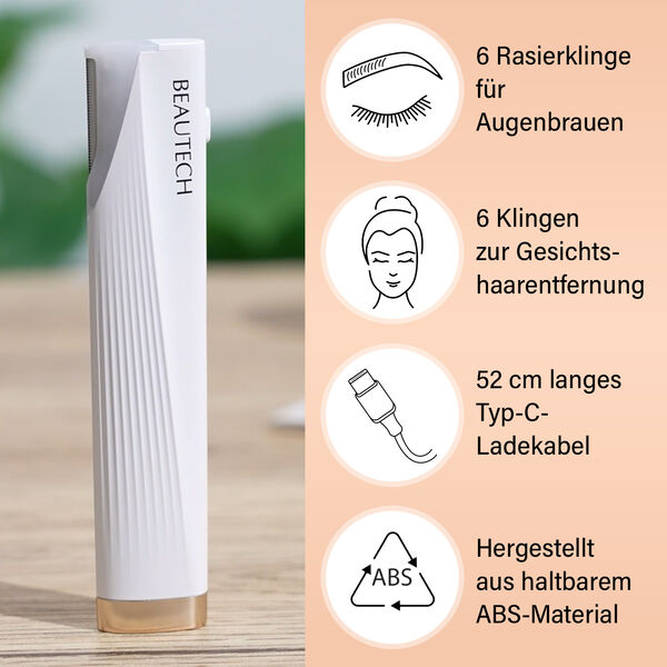 Mini Sonic Gesichtshaarentferner, 12 Klingen, wei&szlig; image number 3