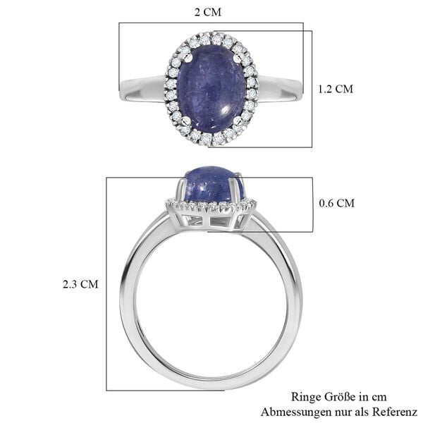 AA Tansanit und weißer Diamant Ring, ca. 2,62 ct. image number 7