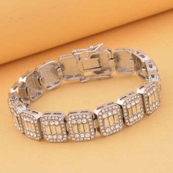 Wei&szlig;es Kristall-Armband ca. 18.5 cm