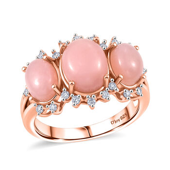 D'Joy AA Rosa Opal und Zirkon Ring - 3,18 ct.