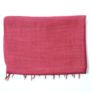 LA MAREY - Seiden Leinen Schal, 70 x 180 cm, Rosa